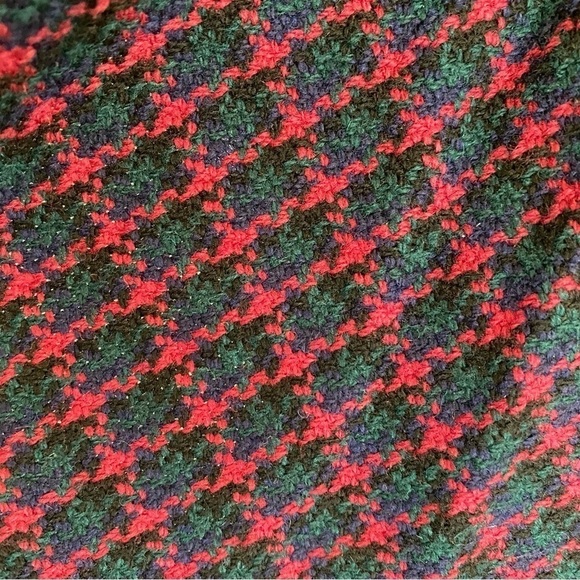 John Branigan Weavers Irish Wool Cape Poncho Made in Ireland Blue Red - Picture 2 of 9